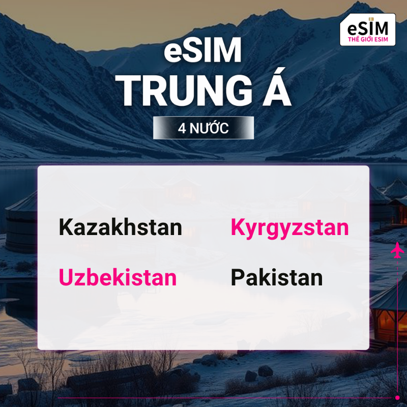 Hình 2 - eSIM eSIM Trung Á 4 nước | 4G | Gói Data hằng ngày/ Tổng Data 500MB - 30GB | 01 - 30 ngày | Mã QR
